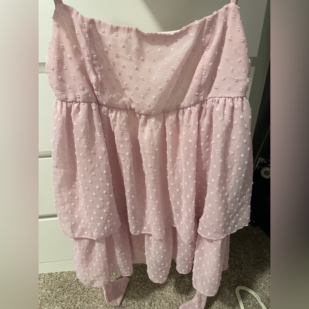 pink accented homecoming dress